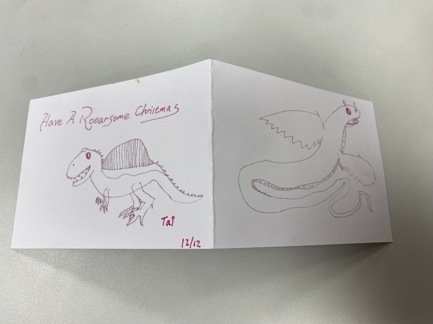 Spinosaur & Wyrm Christmas card (limited edition)